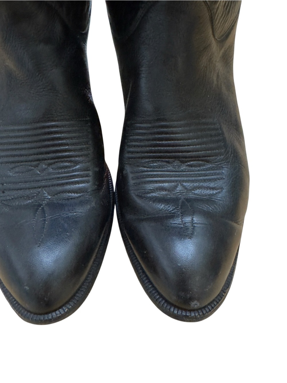 Tony Lama Black Leather Western Cowboy Boots Women’s 8 M Vintage USA Western GUC - Picture 7 of 12